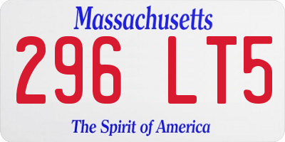 MA license plate 296LT5