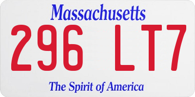 MA license plate 296LT7