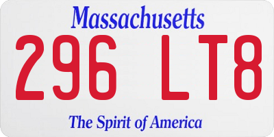 MA license plate 296LT8