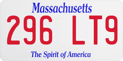MA license plate 296LT9