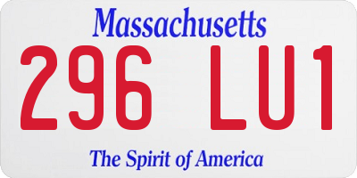 MA license plate 296LU1