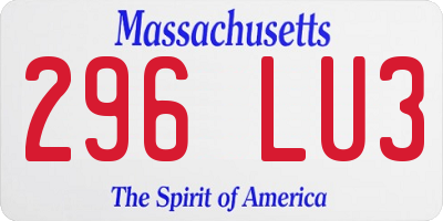 MA license plate 296LU3
