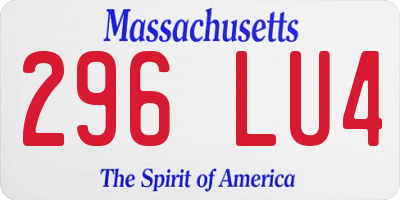 MA license plate 296LU4