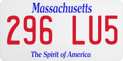 MA license plate 296LU5