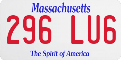 MA license plate 296LU6