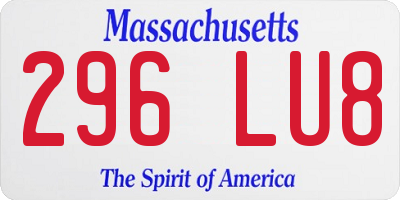 MA license plate 296LU8
