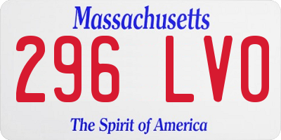 MA license plate 296LV0