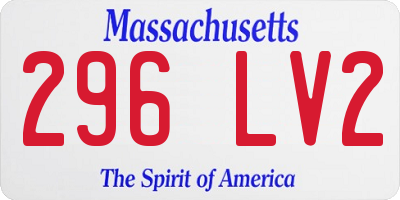 MA license plate 296LV2
