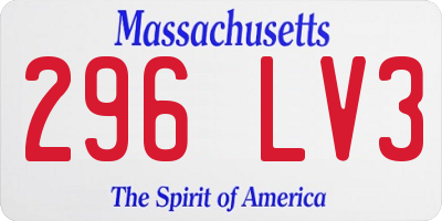 MA license plate 296LV3