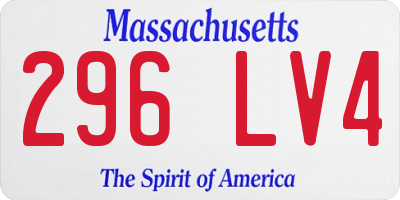 MA license plate 296LV4