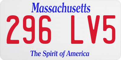 MA license plate 296LV5