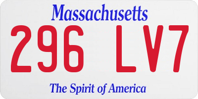 MA license plate 296LV7