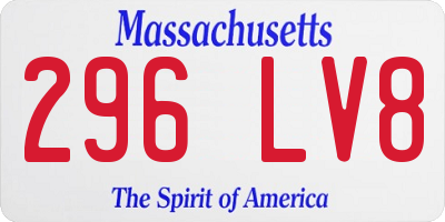 MA license plate 296LV8