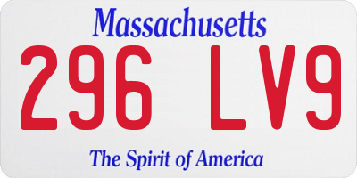 MA license plate 296LV9