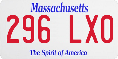 MA license plate 296LX0