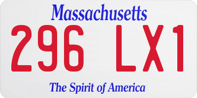 MA license plate 296LX1