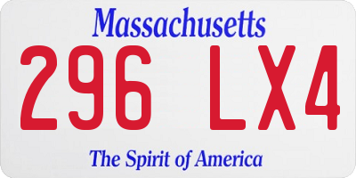 MA license plate 296LX4