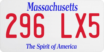 MA license plate 296LX5