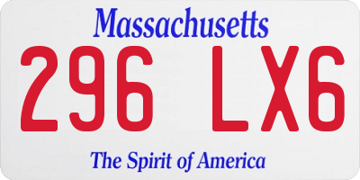 MA license plate 296LX6