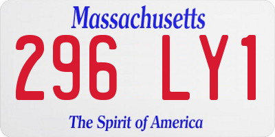 MA license plate 296LY1