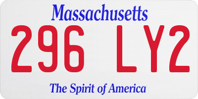 MA license plate 296LY2