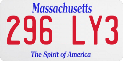 MA license plate 296LY3