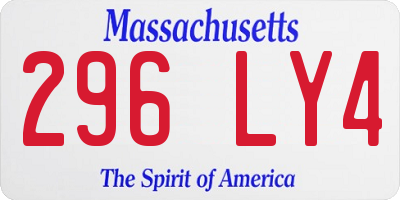 MA license plate 296LY4
