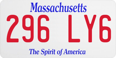MA license plate 296LY6