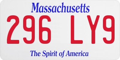 MA license plate 296LY9