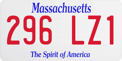 MA license plate 296LZ1