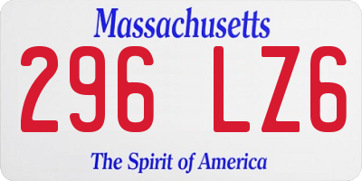 MA license plate 296LZ6