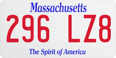MA license plate 296LZ8