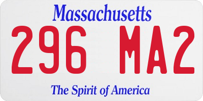 MA license plate 296MA2