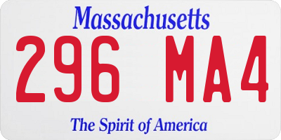 MA license plate 296MA4