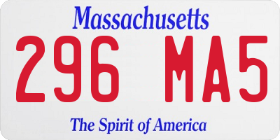 MA license plate 296MA5