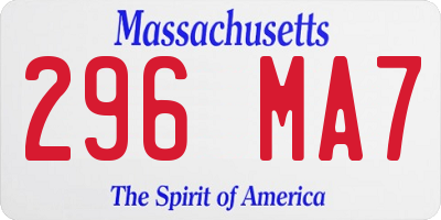 MA license plate 296MA7
