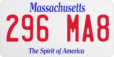 MA license plate 296MA8
