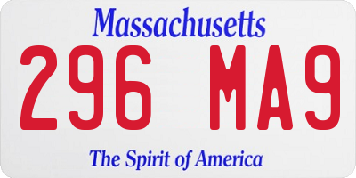 MA license plate 296MA9