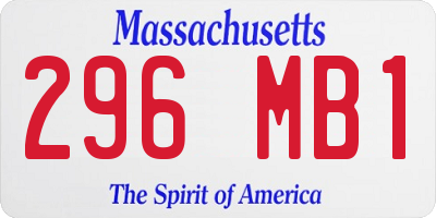 MA license plate 296MB1