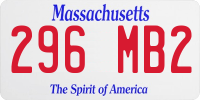 MA license plate 296MB2
