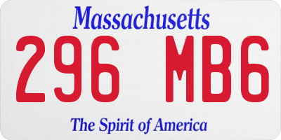 MA license plate 296MB6