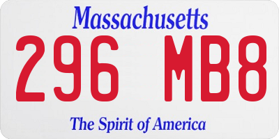 MA license plate 296MB8
