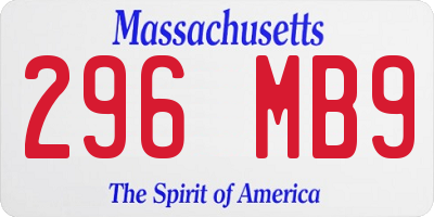 MA license plate 296MB9