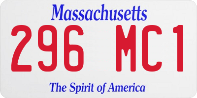 MA license plate 296MC1
