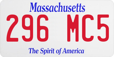MA license plate 296MC5