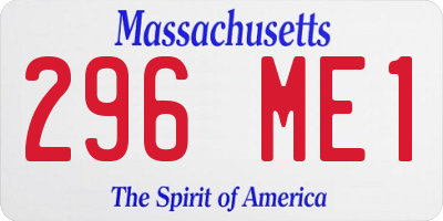 MA license plate 296ME1