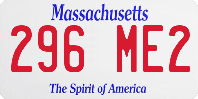 MA license plate 296ME2
