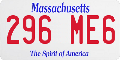 MA license plate 296ME6