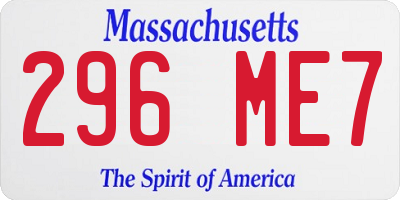 MA license plate 296ME7
