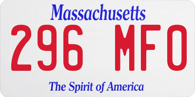 MA license plate 296MF0